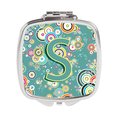 Carolines Treasures Letter S Circle Circle Teal Initial Alphabet Compact Mirror CJ2015-SSCM